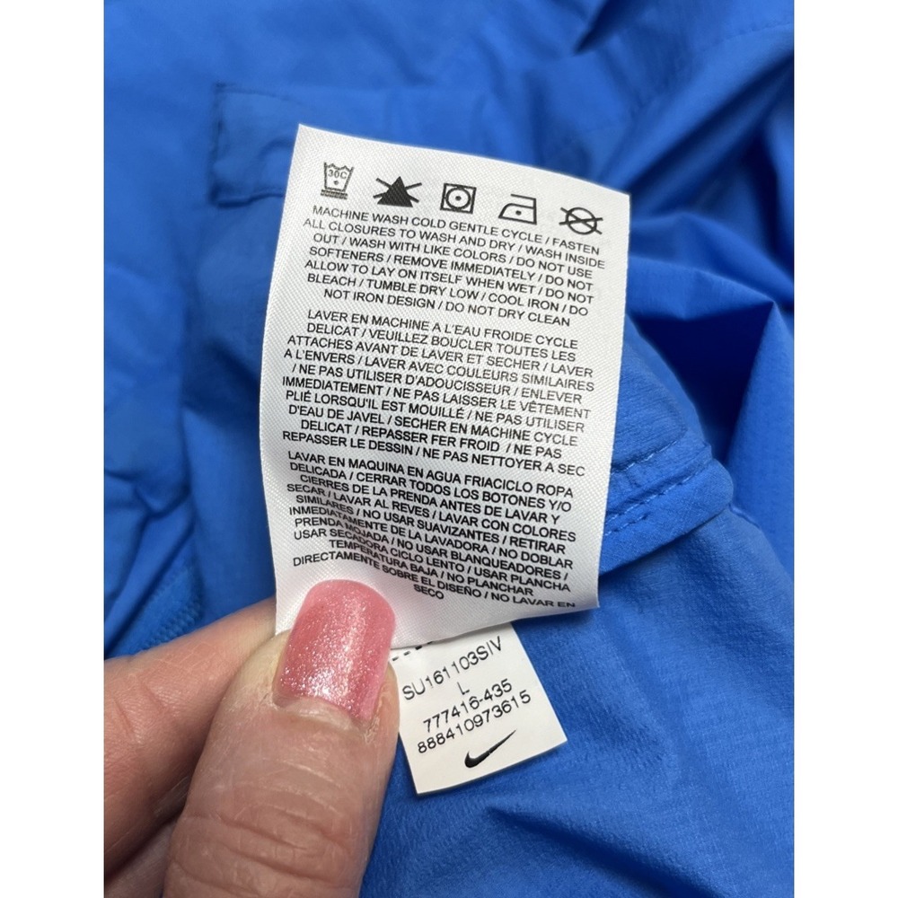 Nike Windbreaker Jacket Men's Large L Blue Lightweight Running Active Reflective - Picture 12 of 12